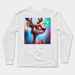 Cute Raindeer Drawing Long Sleeve T-Shirt